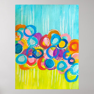 Circles Colourful Abstract Painting Print