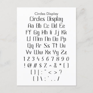 Circles Display - Zazzle Font Sampler Sheet Postcard
