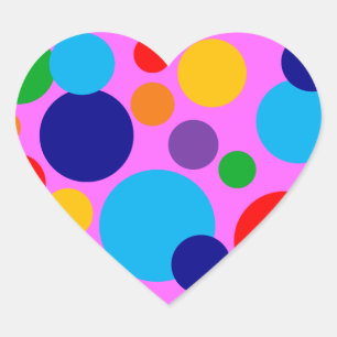 Circles & Dots Heart Sticker