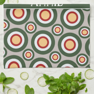 Circles Grey Green Minimal Pattern Kitchen Towel