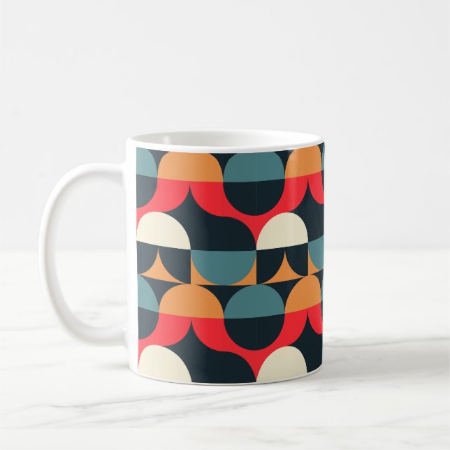 Circles illusion seamless pattern. coffee mug (Left)