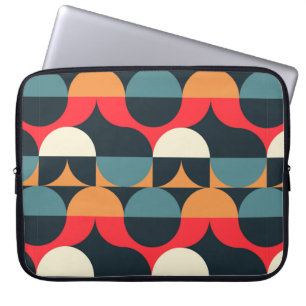 Circles illusion seamless pattern. laptop sleeve