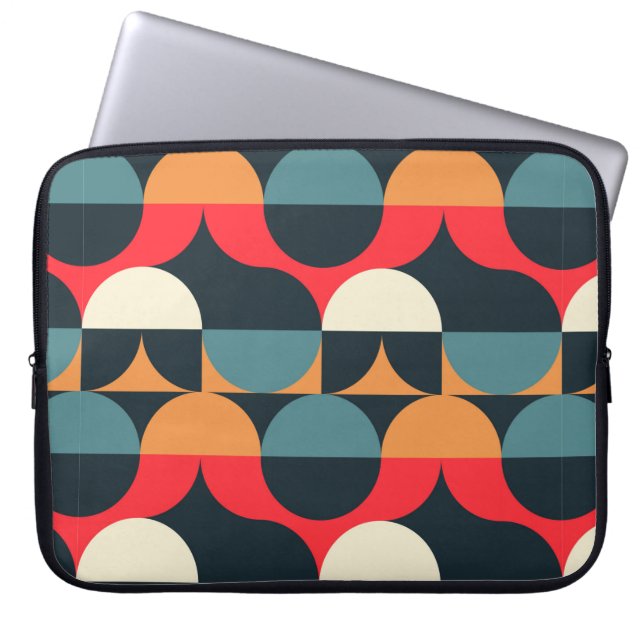 Circles illusion seamless pattern. laptop sleeve (Front)