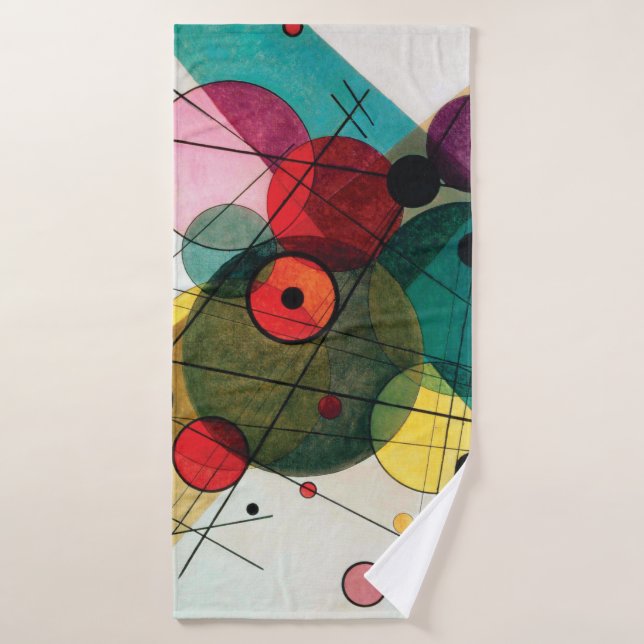 Circles in a Circle by Wassily Kandinsky Bath Towel (Bath Towel)