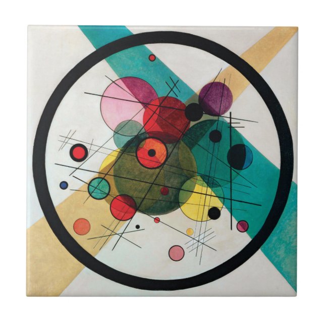 Circles in a Circle by Wassily Kandinsky Tile (Front)
