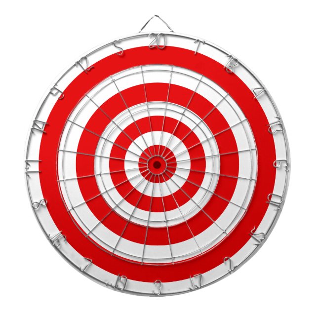Circles in Red & White Dart Board (Front)