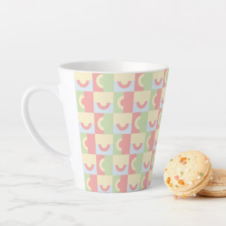 Circles in Yellow and Pink Latte Mug