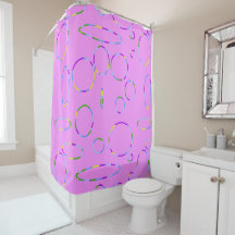 Circles Loops Modern Pink Magenta Shower Curtain