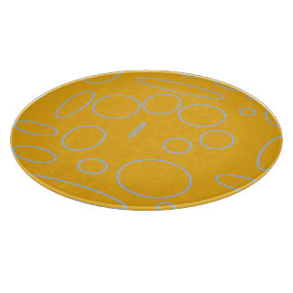 Circles Loops on Orange Cutting Board