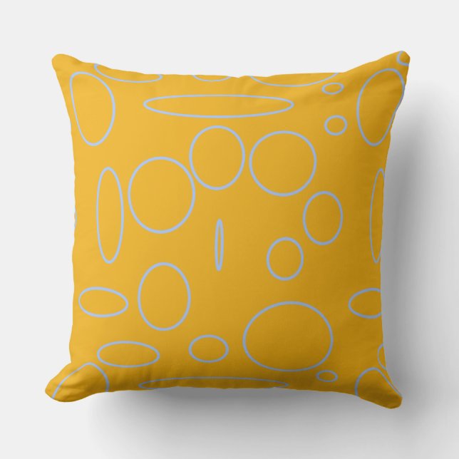 Circles Loops on Orange  Throw Pillow (Front)