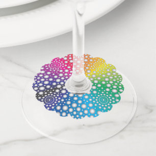 Circles Mandala 2 Wine Glass Tag