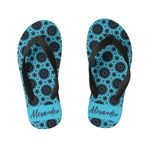 Circles of Aqua Harmony Kid's Flip Flops