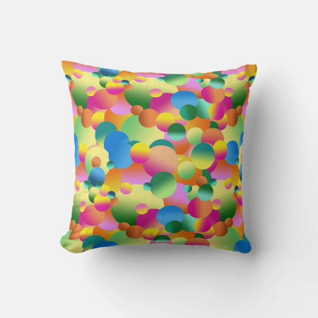 Circles of Colour Throw Pillow (Front)