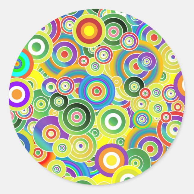 Circles of Colours Classic Round Sticker (Front)