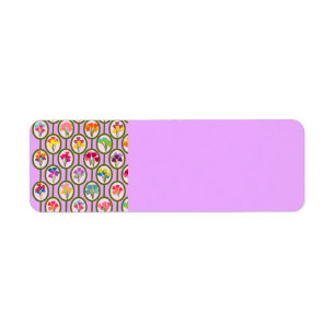Circles of Flowers Return Address Label