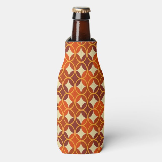 Circles on Circles - Brown and Beige Bottle Cooler (Bottle Front)
