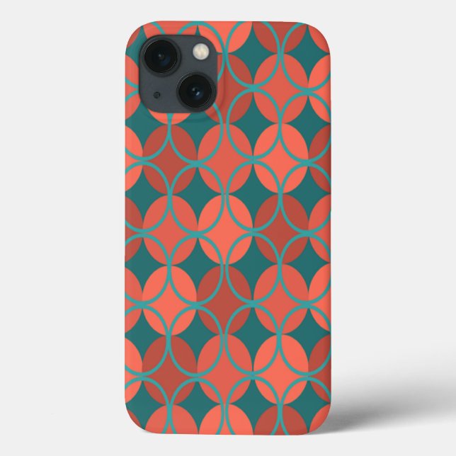 Circles on Circles - Teal and Orange Case-Mate iPhone Case (Back)