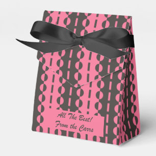Circles on Stripes - Charcoal and Pink Tent Favor Box