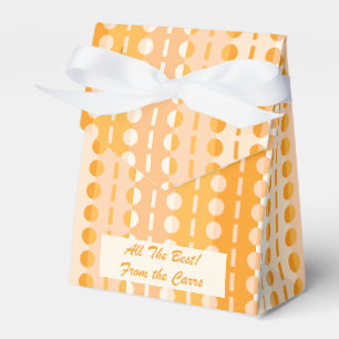 Circles on Stripes-Orange Peach Ombre Tent  Favor Box