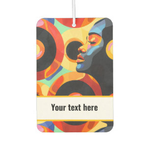 Circles Orange Yellow Black Air Freshener