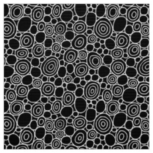 Circles Pattern 210819 - White on Black Fabric
