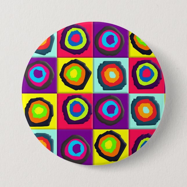 circles pattern  3 inch round button (Front)
