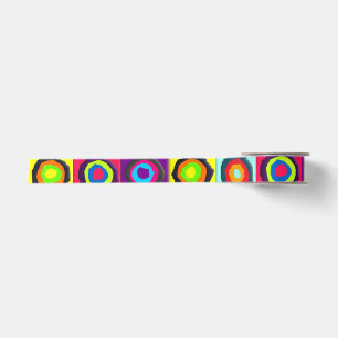 circles pattern elastic hair tie satin ribbon