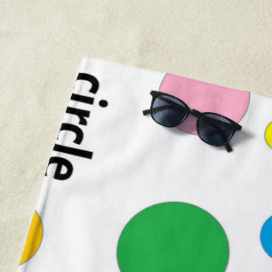 Circles pattern on white beach towel