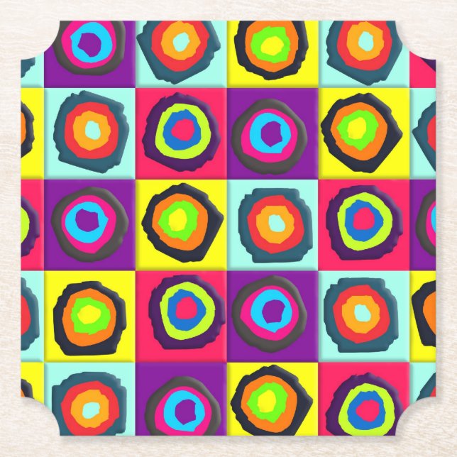 circles pattern  paper coaster (Front)