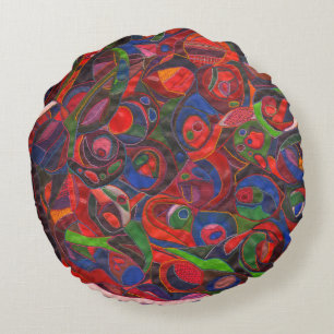Circles pattern round pillow