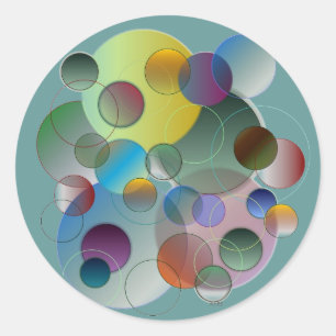 Circles, Rings, Geometric Shapes Classic Round Sticker