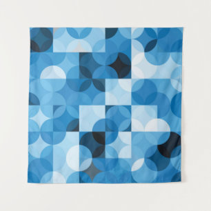 Circles Seamless: Abstract Blue Vintage Tapestry