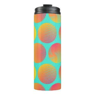 Circles Seamless Pattern: Orange and Blue. Thermal Tumbler