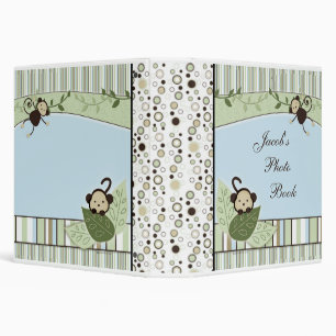 Circles, Stripes, Leaves and Monkey Photo Album Binder