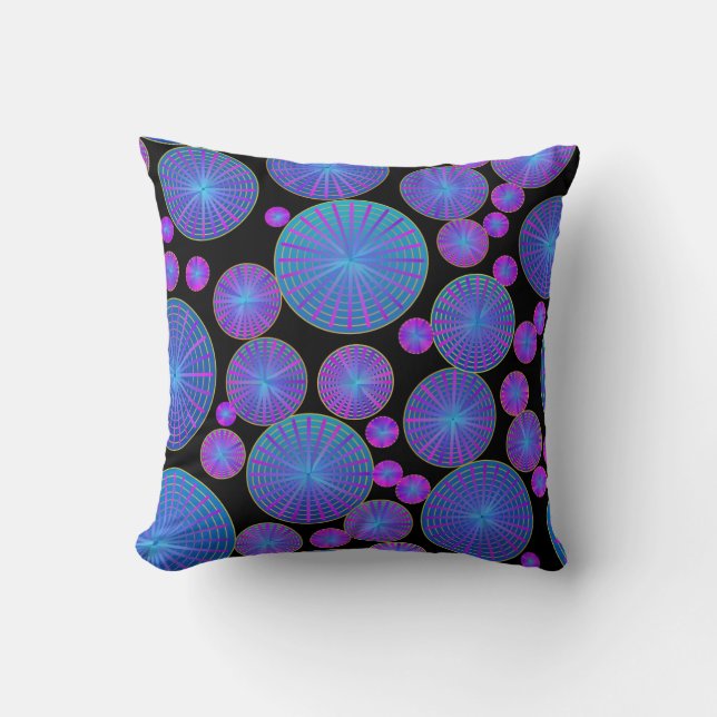 Circles Wheels and Discs with Spokes Throw Pillow (Front)
