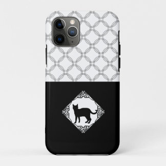 Circles with Black Cat iPhone 11 Pro Case