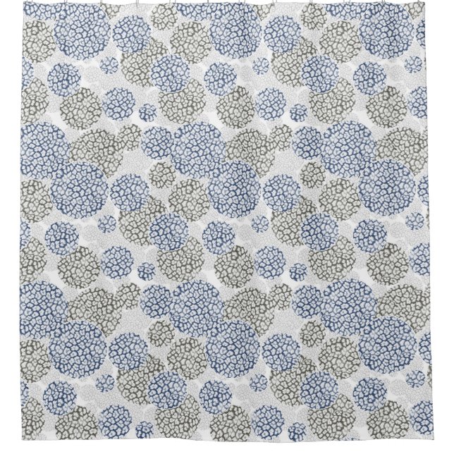 Circles with grey and blue leopard skin print  (Front)
