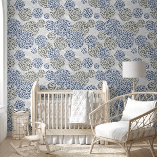 Circles with grey and blue leopard skin print  wallpaper