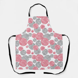  Circles with grey and red leopard skin print  Apron