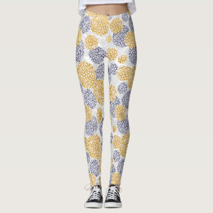 Circles with yellow and blue leopard skin print  leggings