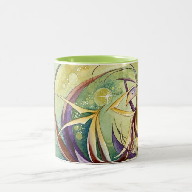 Circles Within Circles Two-Tone Coffee Mug (Center)