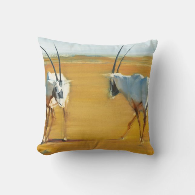 Circling Arabian Oryx 2010 Throw Pillow (Front)
