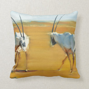 Circling Arabian Oryx 2010 Throw Pillow