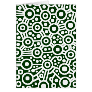 Circuit Alien Abstrait - Blanc sur Vert foncé