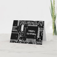 Circuit B&W 2 'Happy Birthday' greetings card