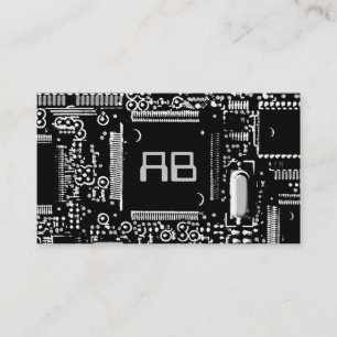 Circuit B & W 2 'monogram business card template