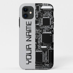 Circuit B & W 2 "Name" iPhone case side grey