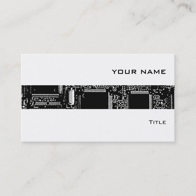 Circuit B & W 2 stripe business card white (Front)