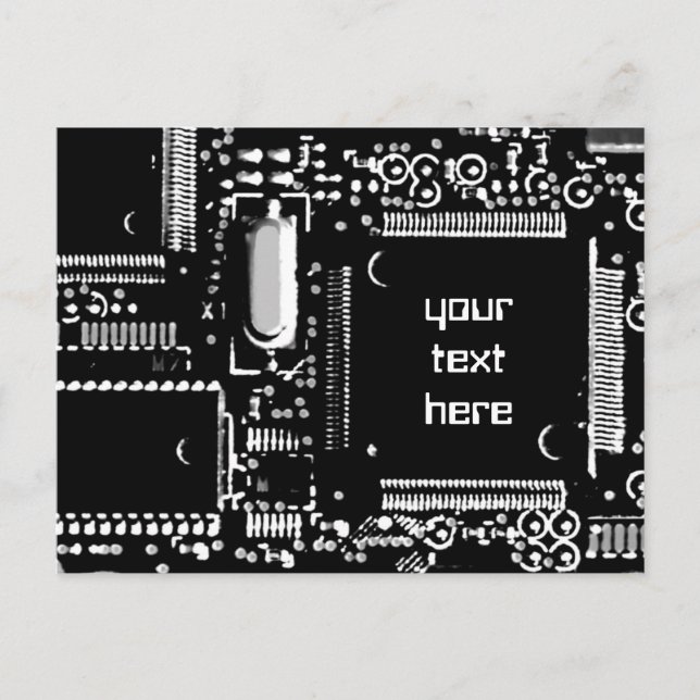 Circuit B&W 2 'Your Text' postcard (Front)