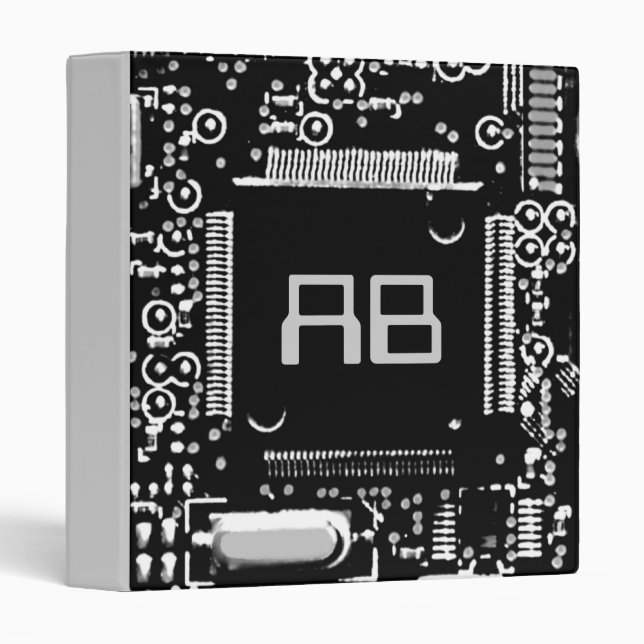 Circuit Black and White 2 'Initials' binder green (Front/Spine)